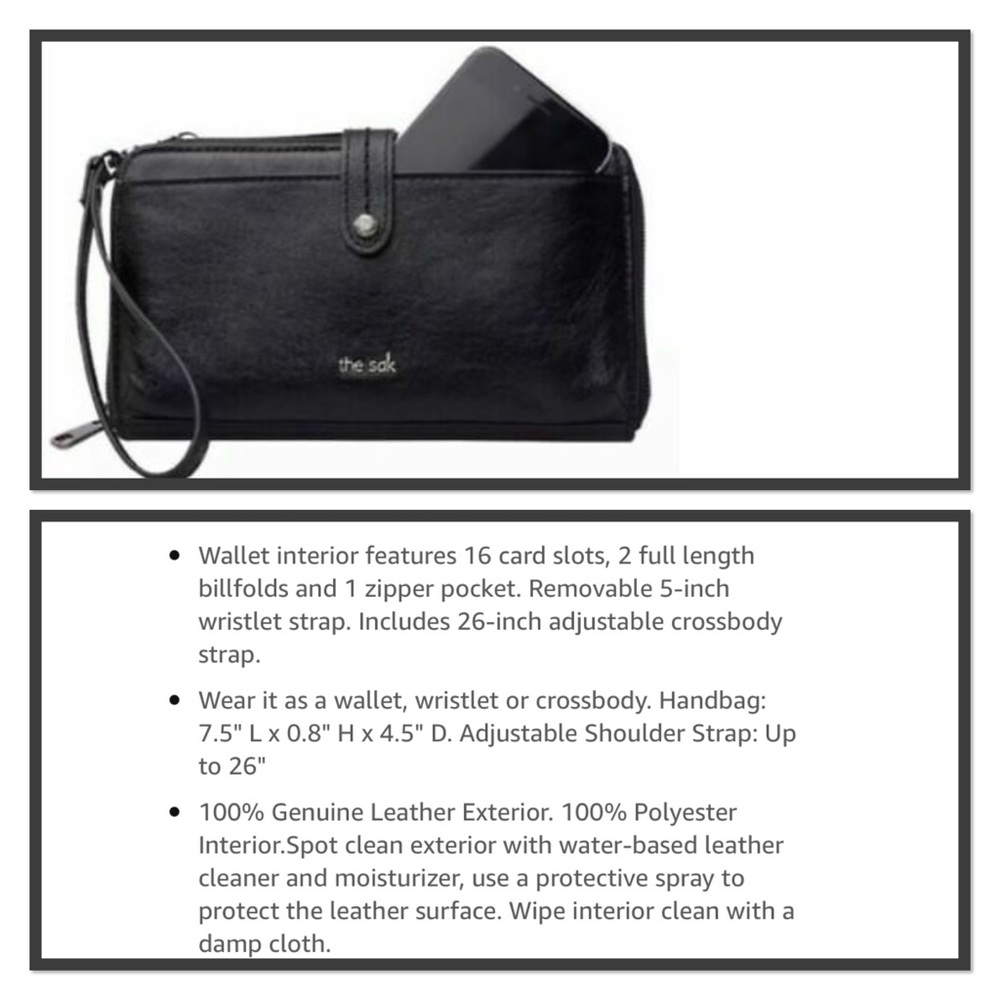 THE SAK 3 in 1 Phone Wallet/Wristlet/Crossbody Bag - Picture 3 of 10
